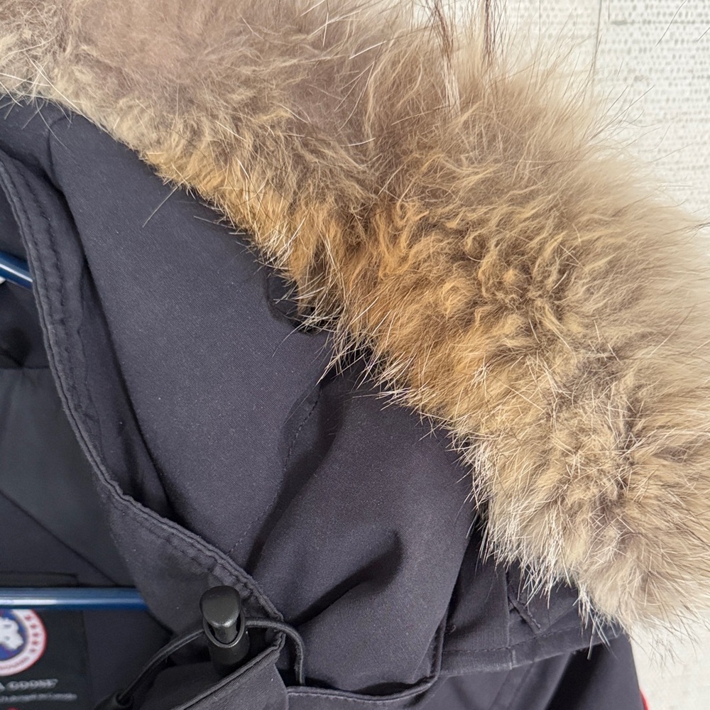 Canada Goose Blue Parka with Fur Trim Hood - Picture 6 of 9